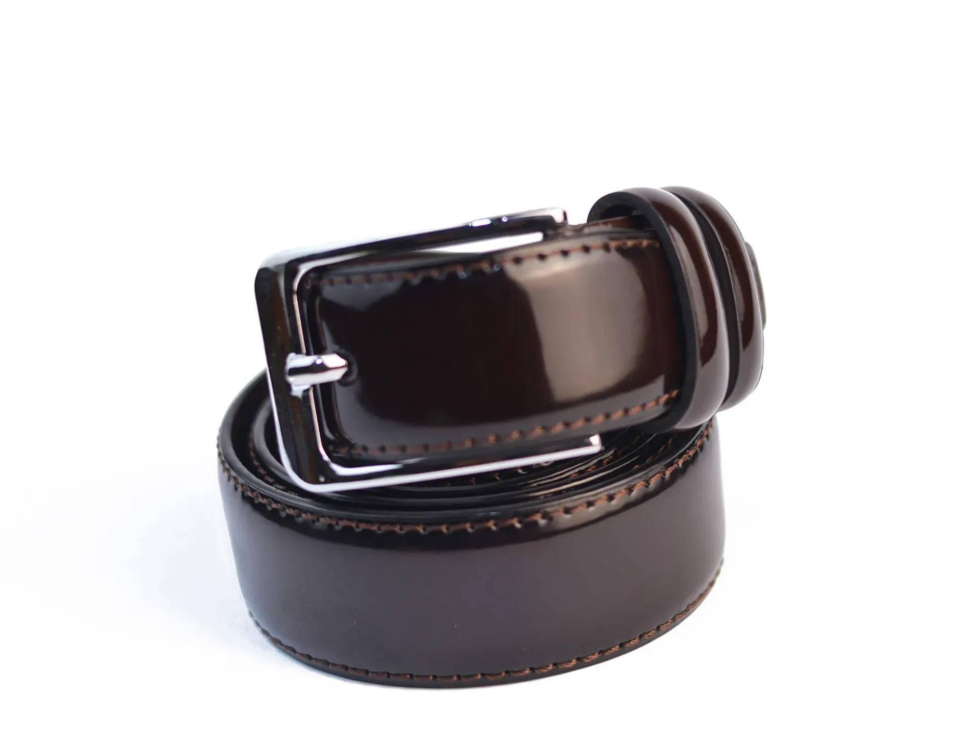 Classic glossy leather belt