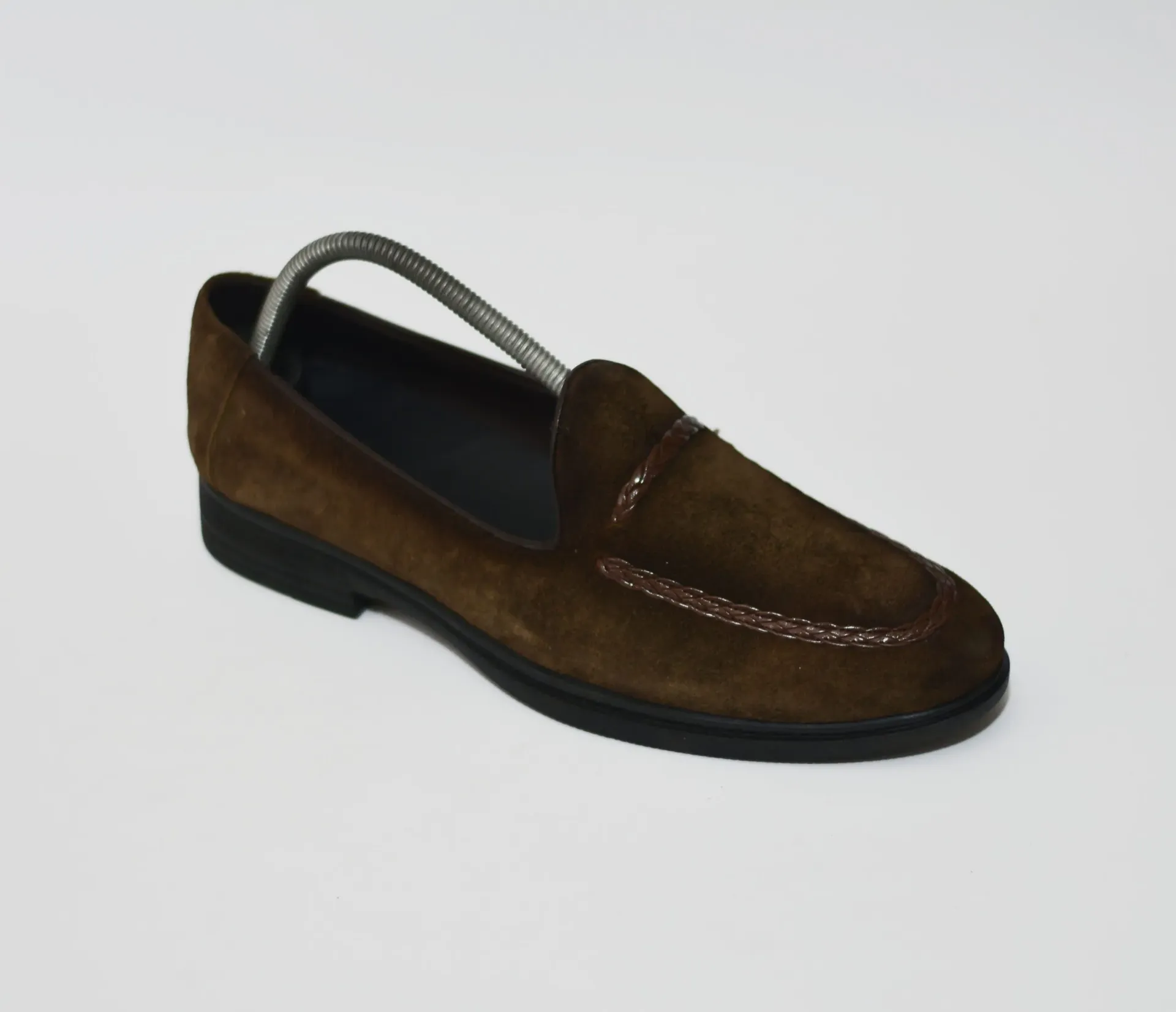 Suede penny loafers