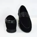 Black suede loafers