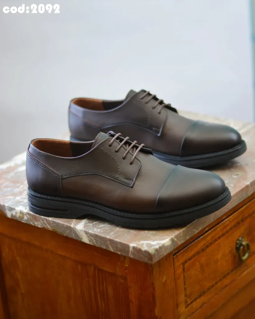 Oxford shoes, genuine leather, rubber sole, code 2092
