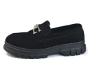 Casual shoes made from genuine suede leather with a raised rubber sole