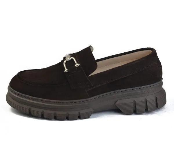 Casual shoes made from genuine suede leather with a raised rubber sole