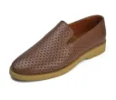Embossed penny loafers made from genuine leather