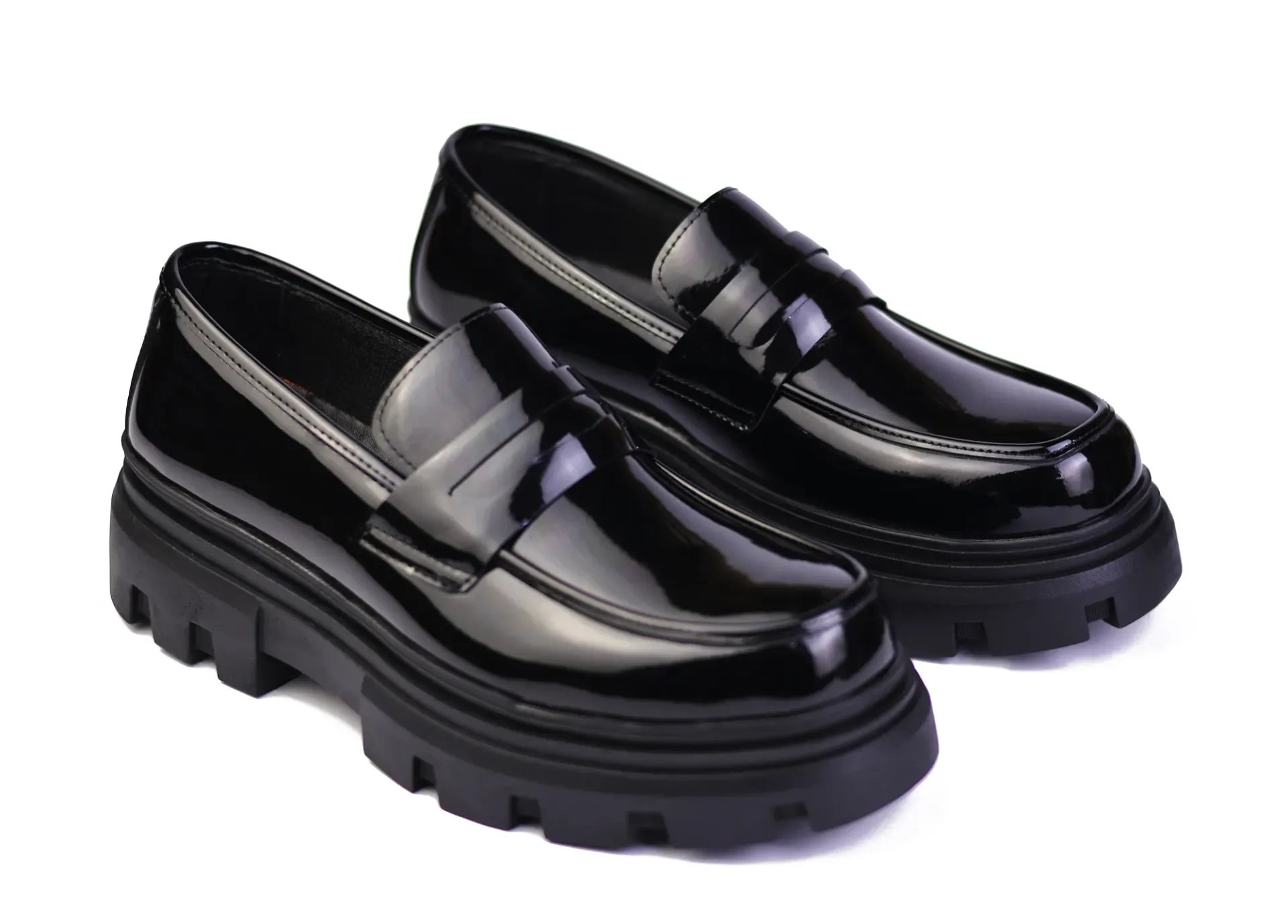 Chunky fernih leather shoes with foam soles