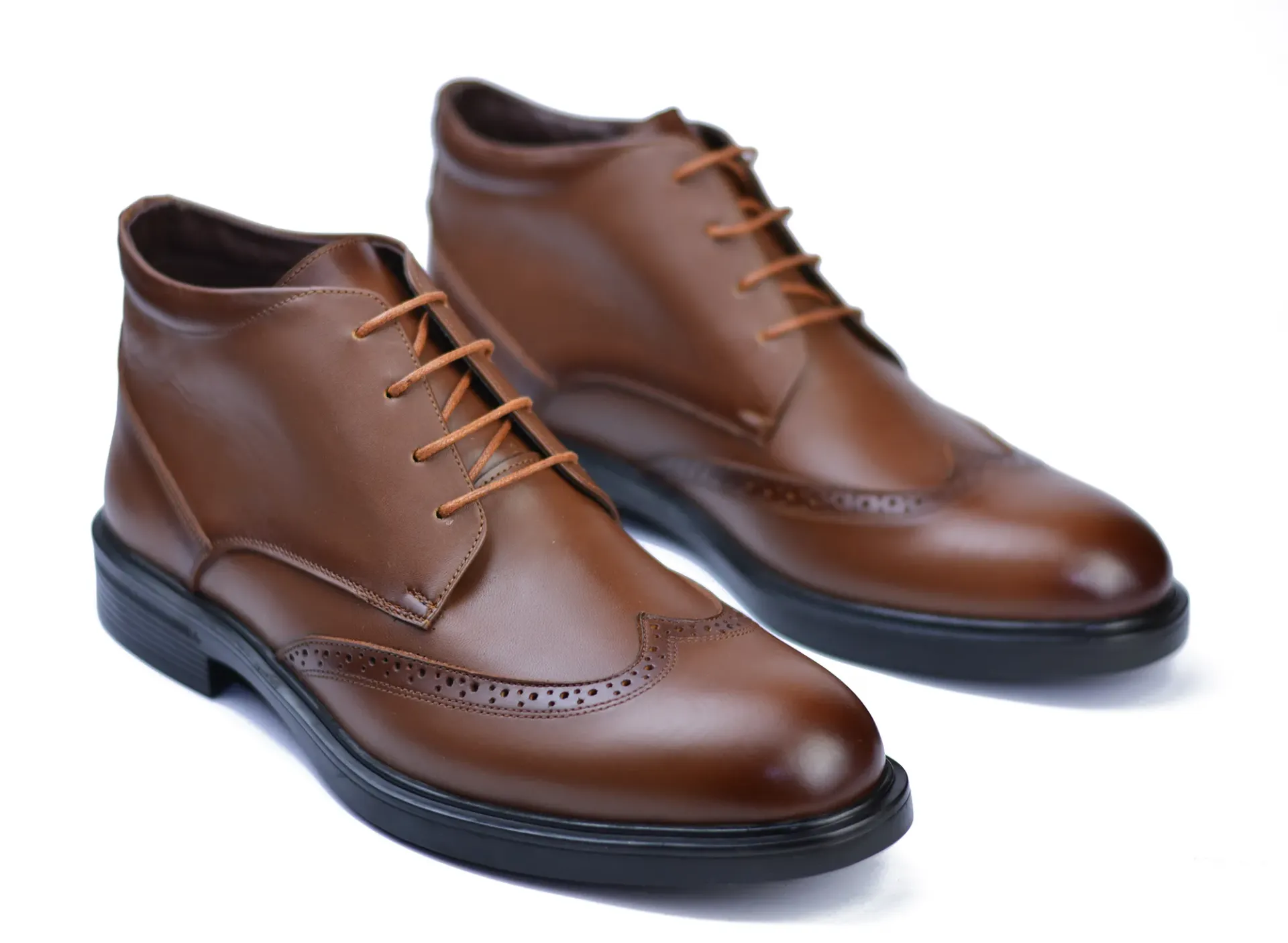 Classic half-boot, genuine leather and rubber sole