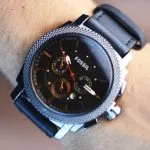 [500201] Fossil genuine leather watch (Black)