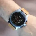 ساعه فوسيل جلد طبيعي