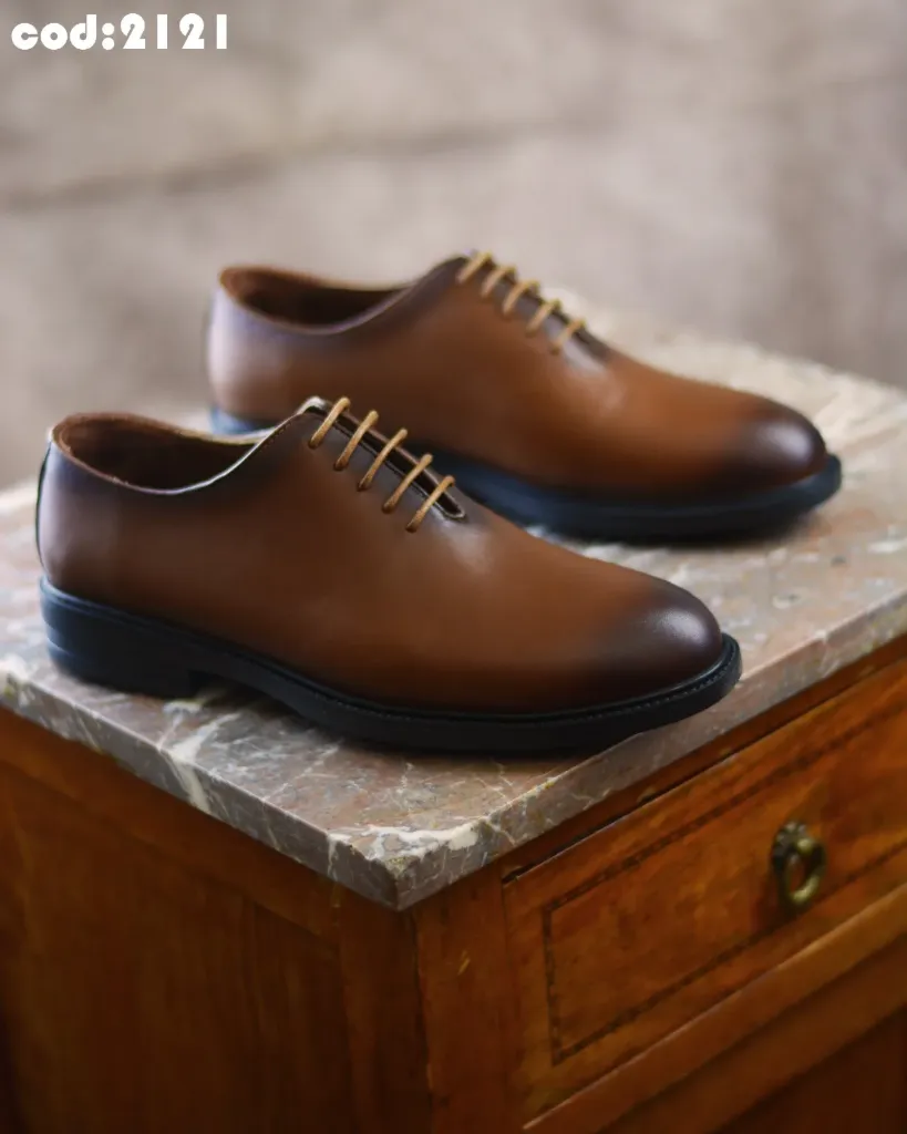 Oxford shoes, genuine leather, rubber sole, code 2121