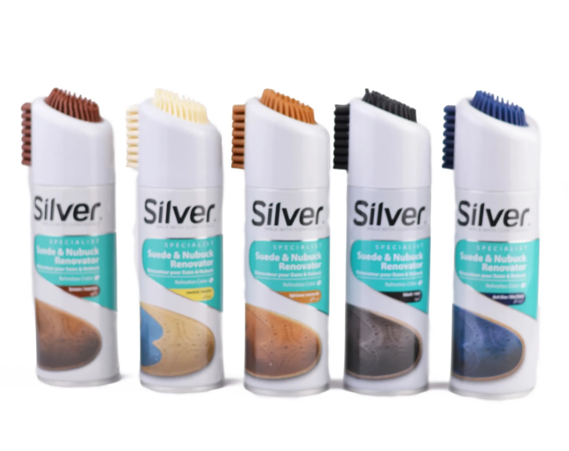 Silver spray for cleaning suede