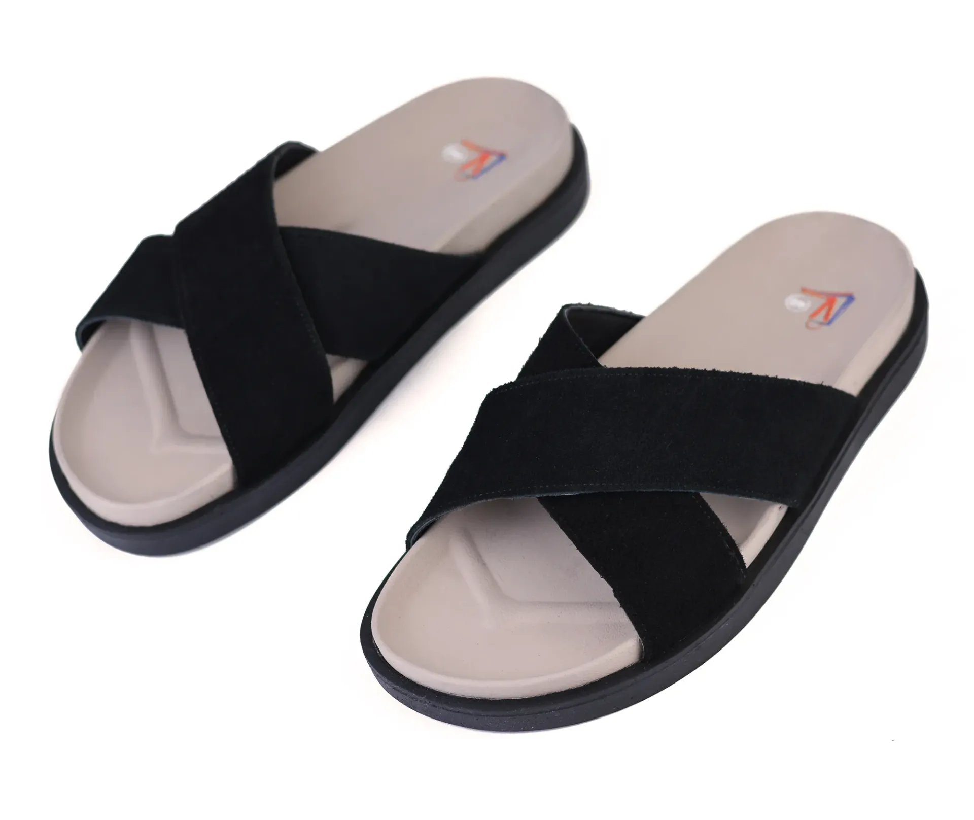 Suede slippers and rubber sole code 4011
