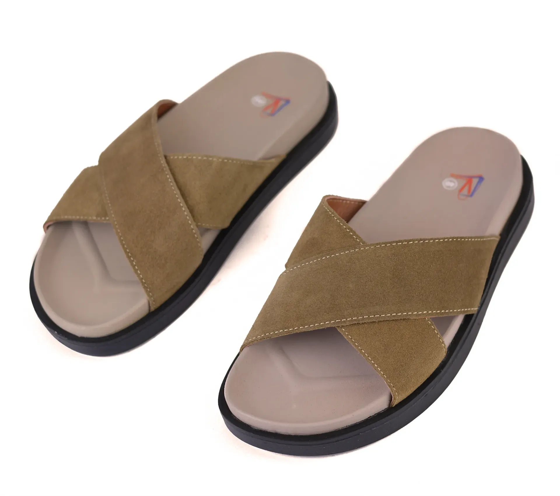 Suede slippers and rubber sole code 4011
