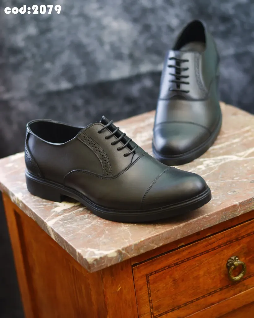 Oxford shoes, genuine leather, rubber sole, code 2079