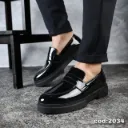 Classic Vernier Loafer Shoes, Rubber Sole, Code 2034