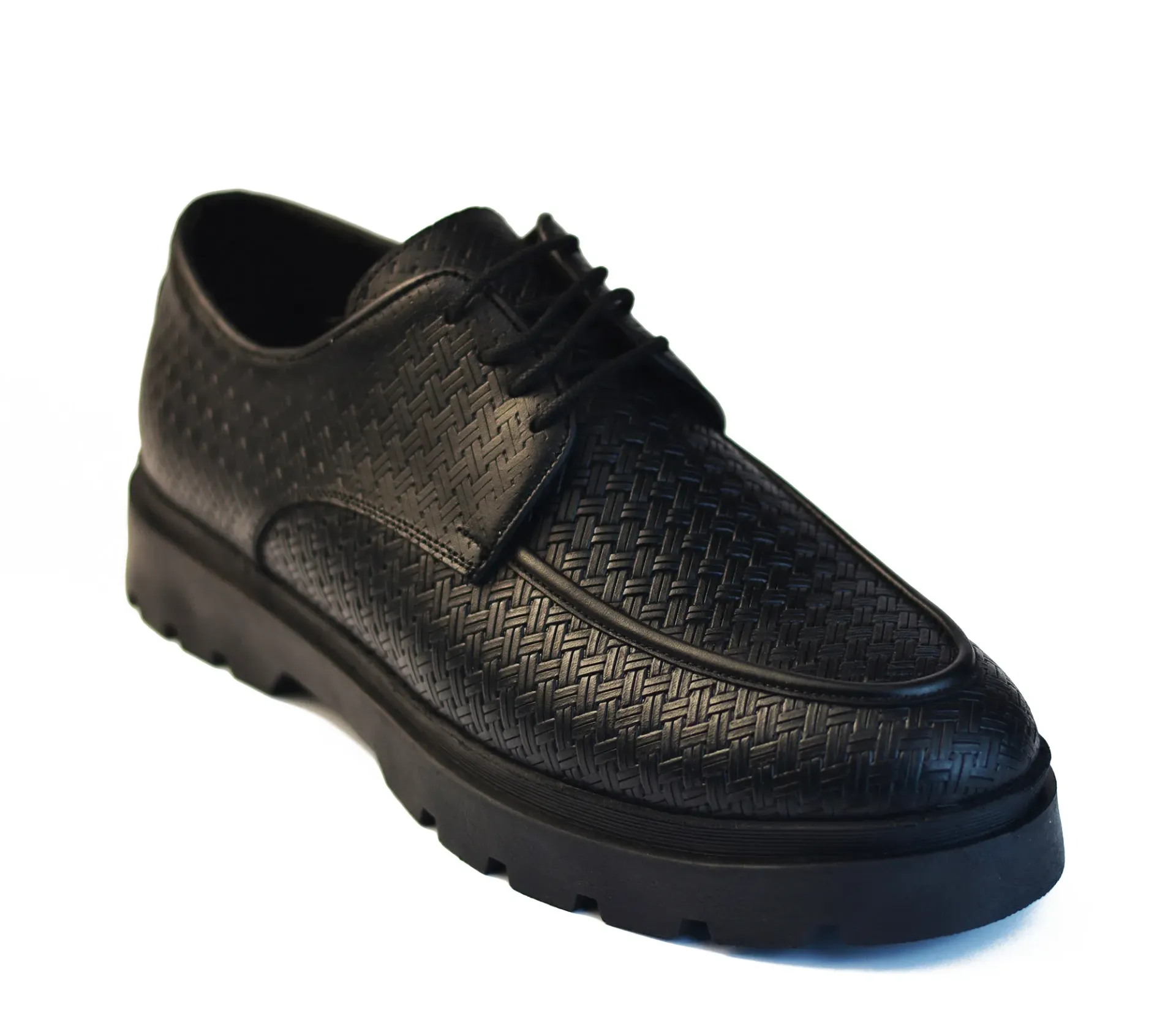 [20540141] casual shoes from genuine cowhide leather with rubber sole 2054 (اسود, ٤١)
