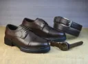 Casual lace-up shoes, genuine leather, rubber sole, code 2061