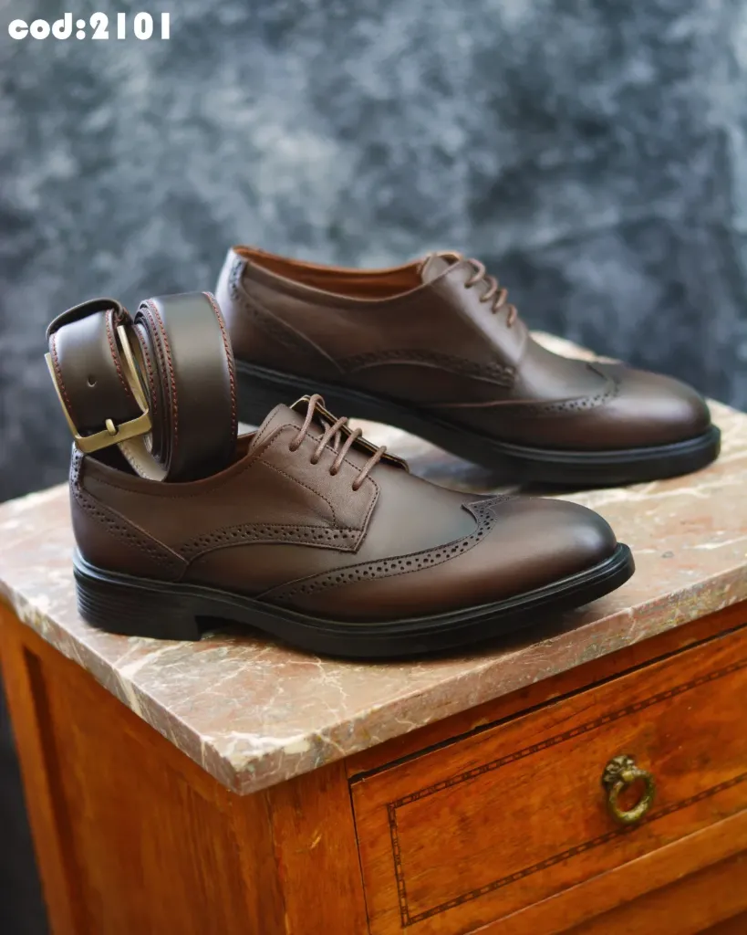 Oxford shoes, genuine leather and rubber sole, code 2101