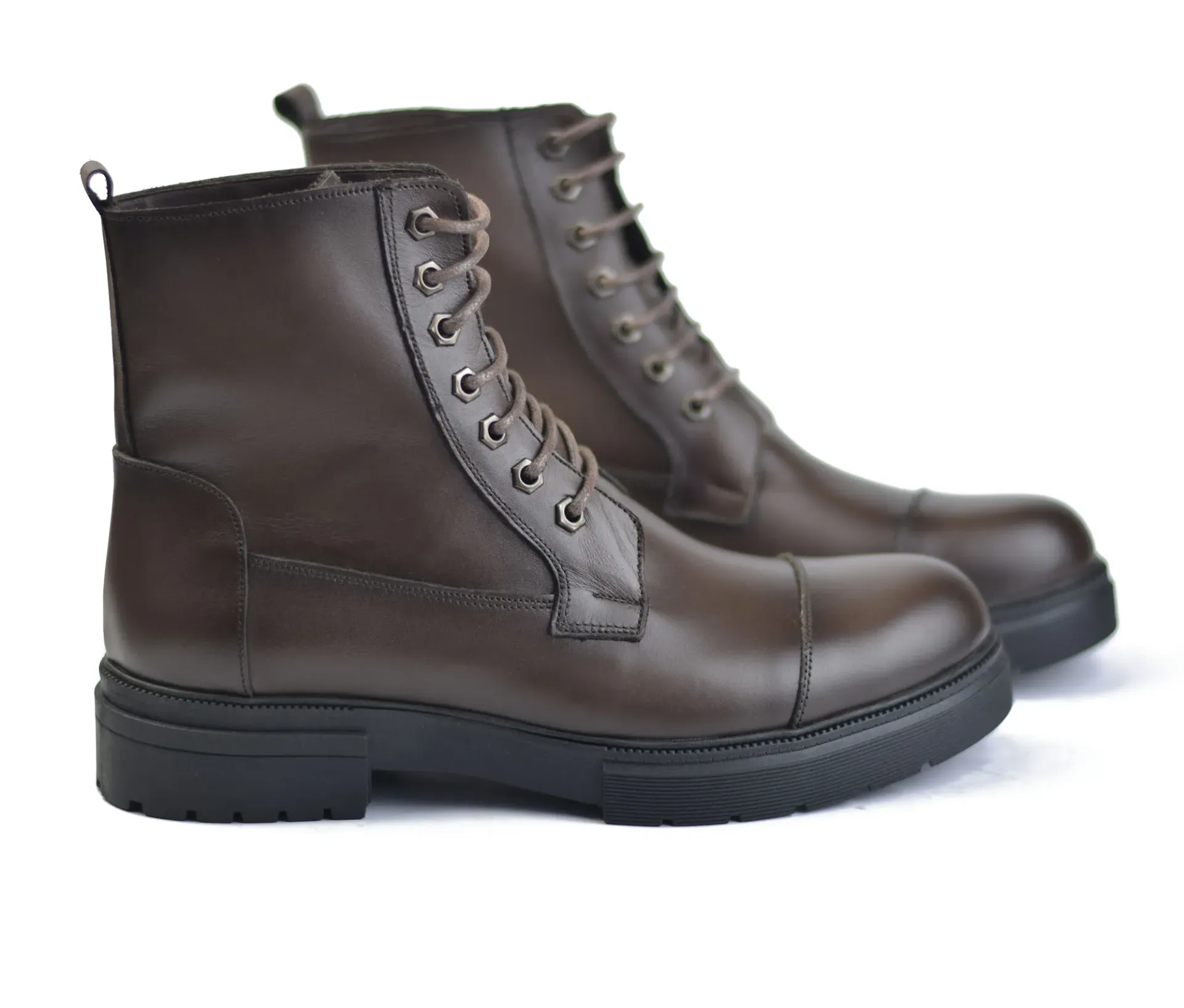 Half boots made from genuine cowhide leather with laces