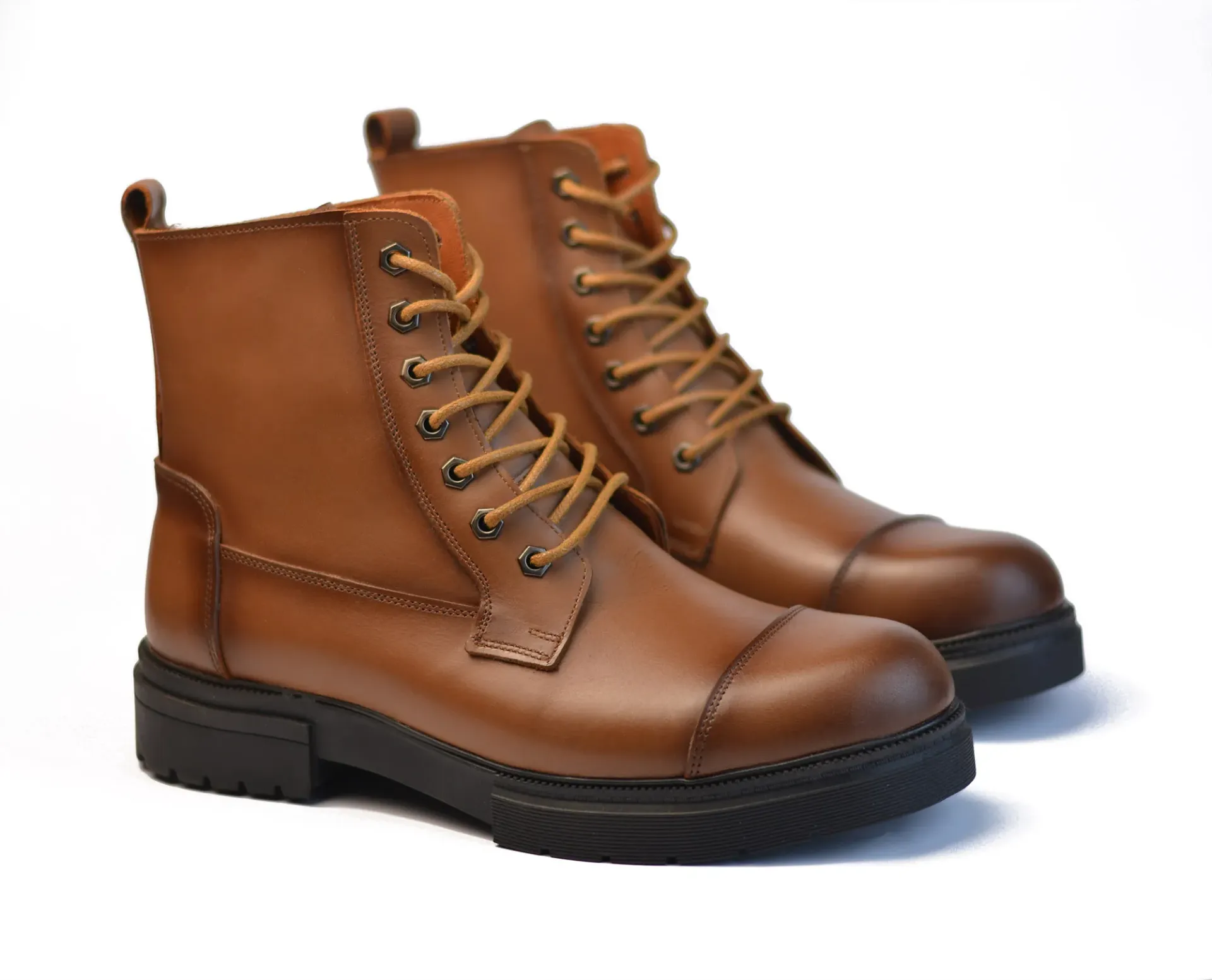 Half boots made from genuine cowhide leather with laces